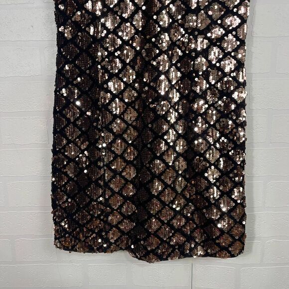 Papaya Womens Mini Sequin Dress Size Large Black Pink Homecoming Bodycon Sexy - Picture 2 of 13